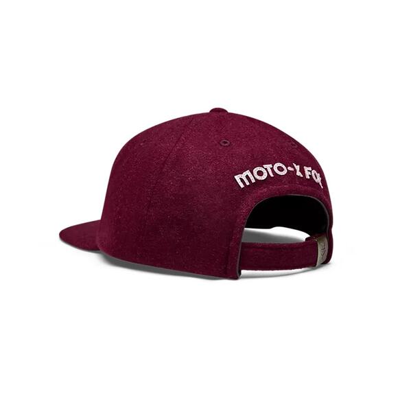 NWT Fox Racing Big F Wool Snapback Hat Burgundy Moto-Live Adjustable OSFM - Picture 2 of 2